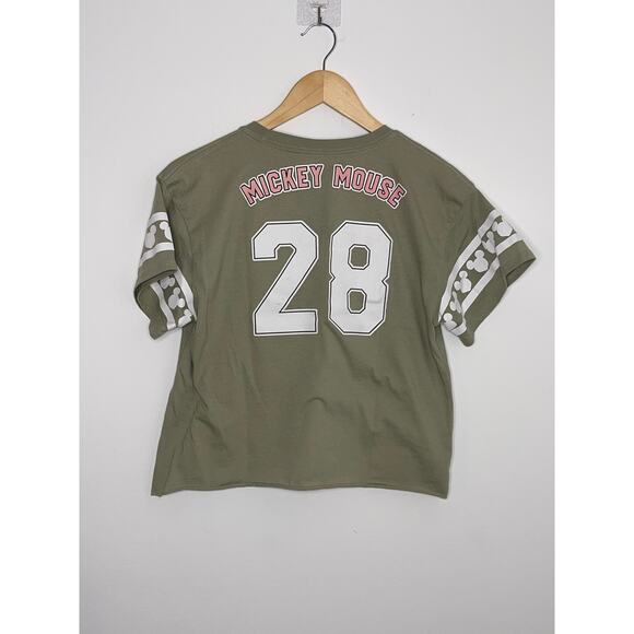 Pre-Loved Women’s Mickey Mouse Olive Green Crop Top Size Medium - Picture 8 of 8
